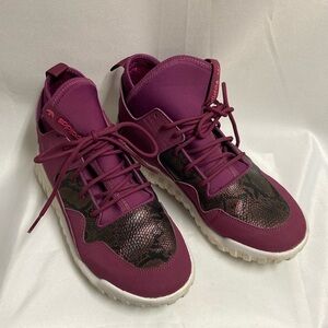 ADIDAS Tubular Maroon & Snake Print High Top Sneakers Size 7